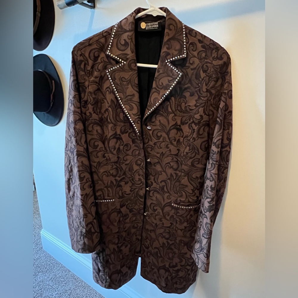 Christine Alexander Brown Paisley Jacket with Rhinestones